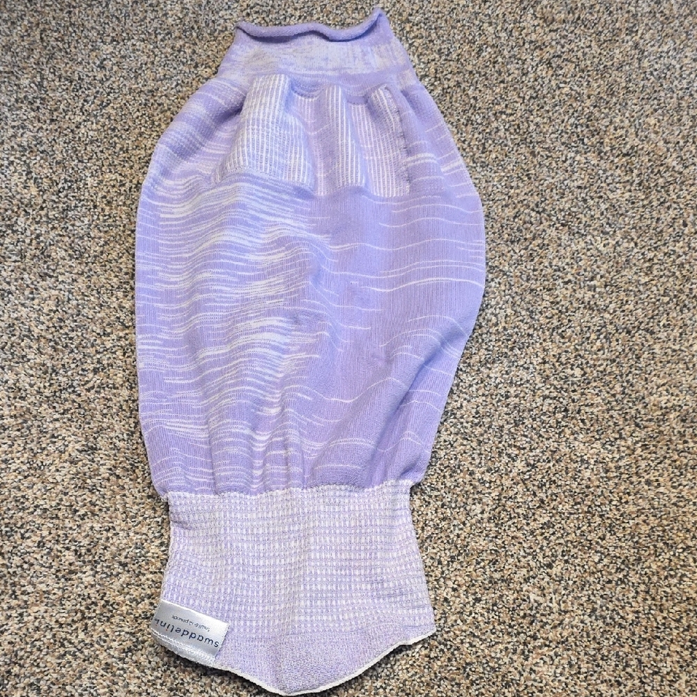 SwaddleMe Lavender Knit Sleep Sack with Subtle White Stripes